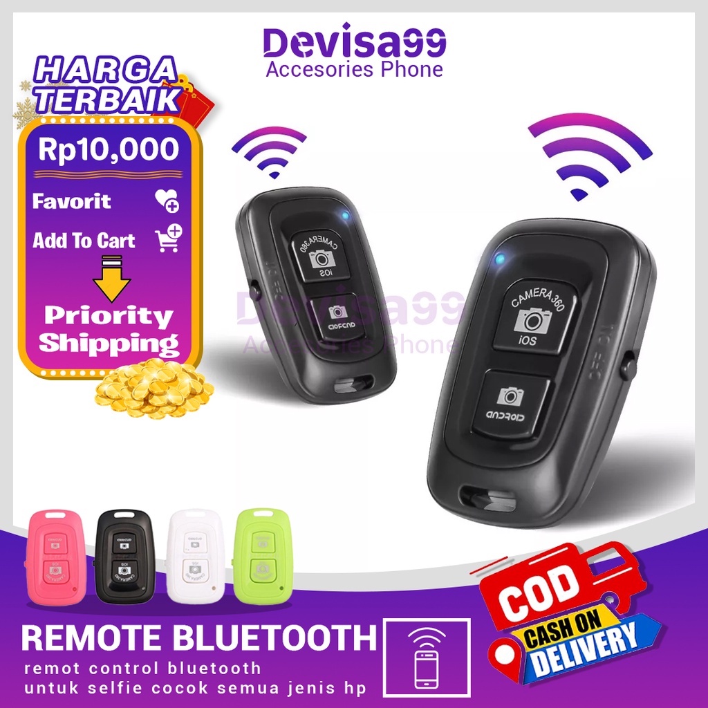 Remote Kontrol Bluetooth / Remote Kamera Hp / Remot Bluetooth Hp / Untuk Selfie Remot Selfie / Terlaris Grosir Murah Devisa99