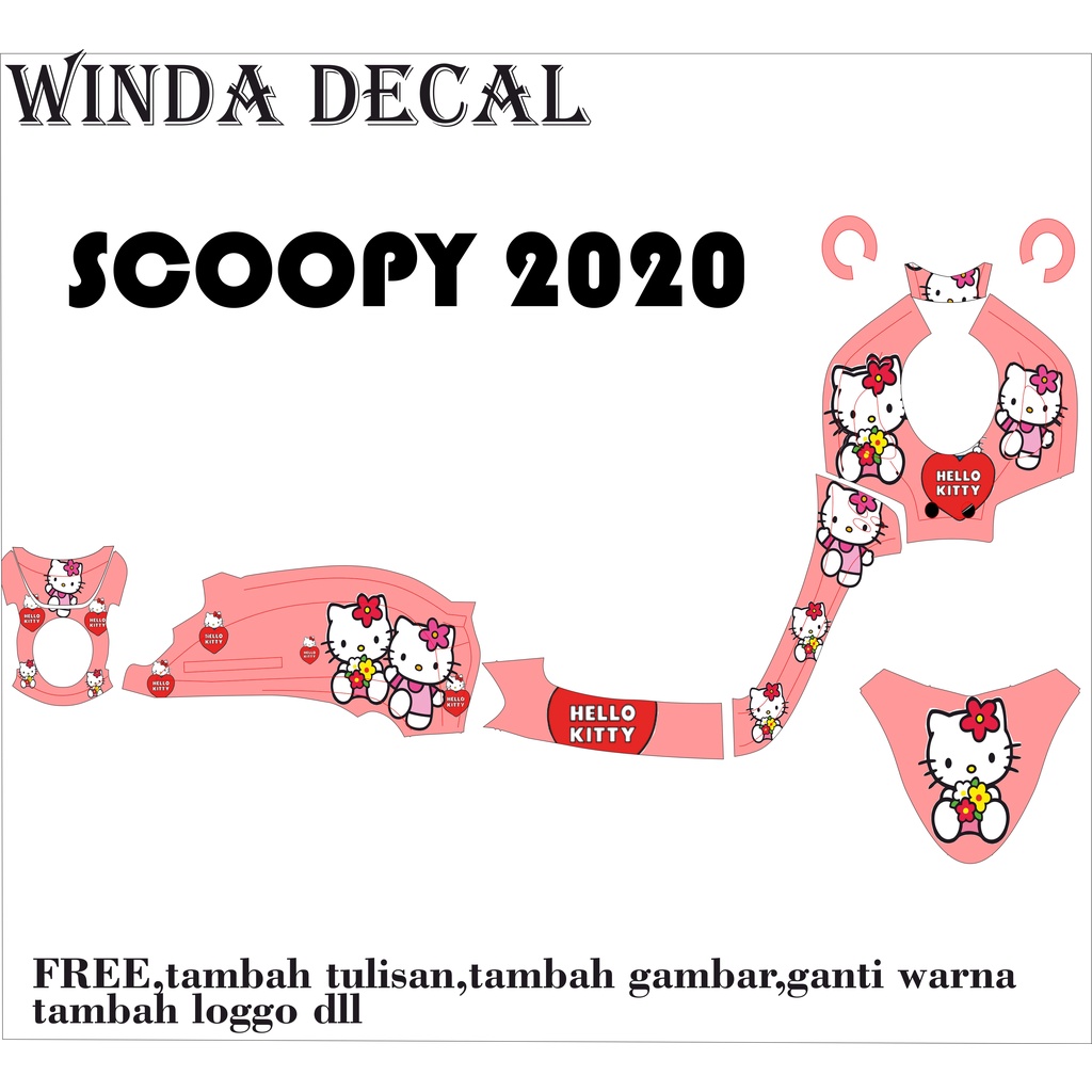 Decal scoopy new 2021 full body motif hello kitty