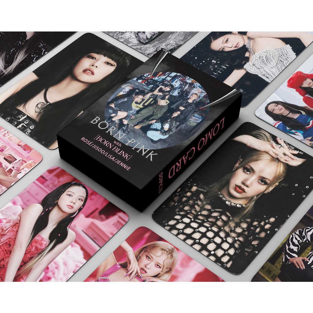 55pcs / set Kartu LOMO Foto Desain BLACKPINK Untuk Koleksi