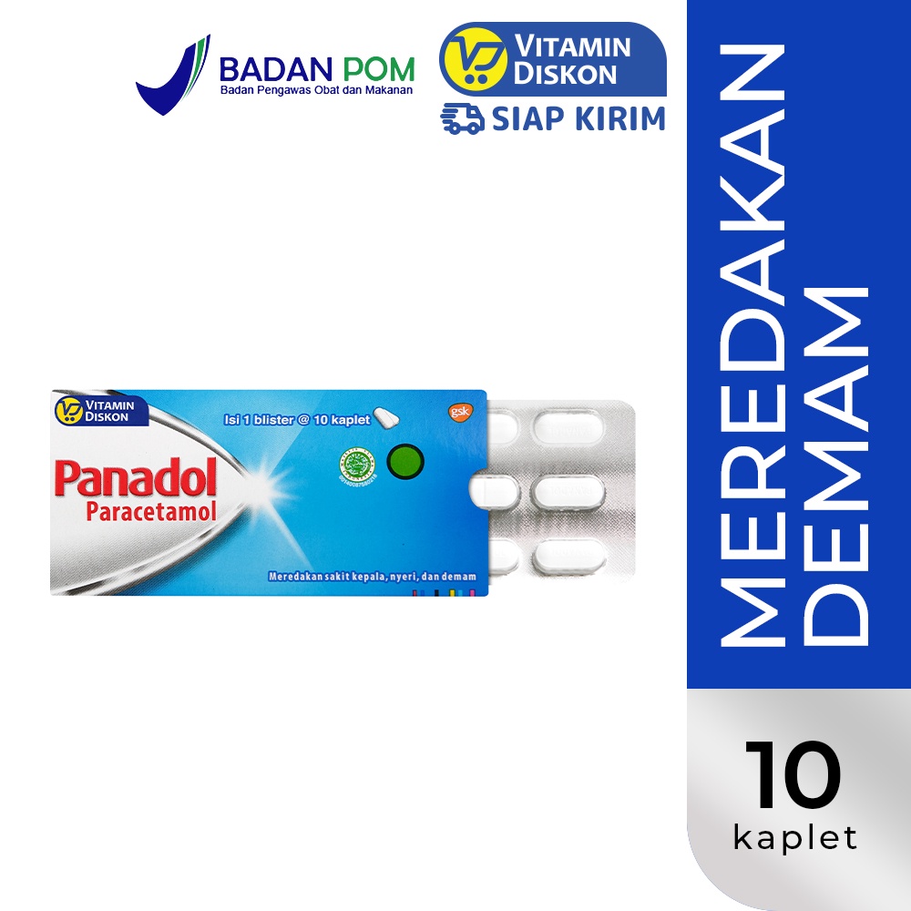 PANADOL BIRU CAPLET 1 STRIP ISI 10 TABLET | Obat Demam, Penurun Panas, Sakit Kepala, Sakit Gigi, Nye