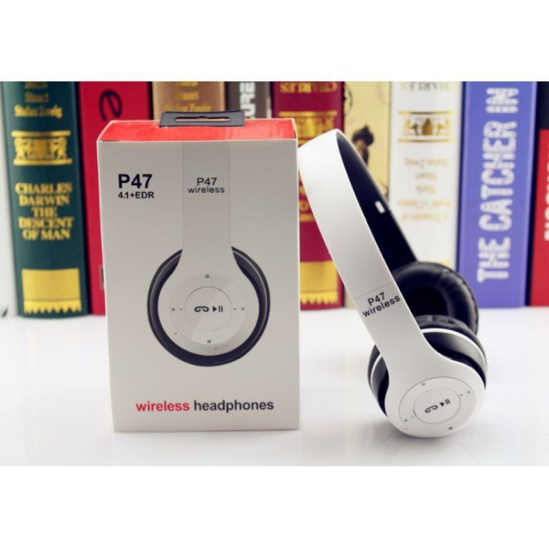 Medan Termurah (warna random) P47 Headset Wireless Bluetooth dengan Kabel / AUX / Radio