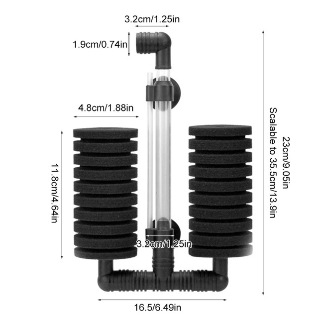 Xinyou XY 2831 Dual Bio Sponge Filter Foam Aquarium Double Busa Biofoam Spons Filtrasi Xin You