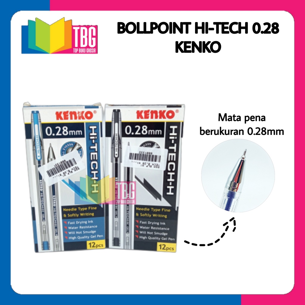 

1 PCS BOLPEN HI TECH 0.28 KENKO / PULPEN HITEC KENKO / BALLPOINT HI-TEC KENKO