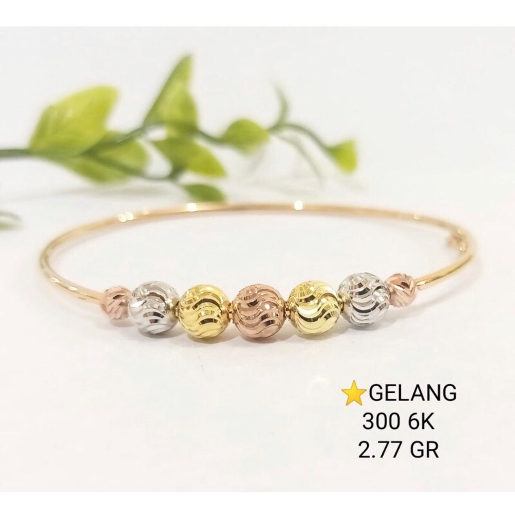 Gelang kadar 300 6karat bola 3dimensi ringan fashion