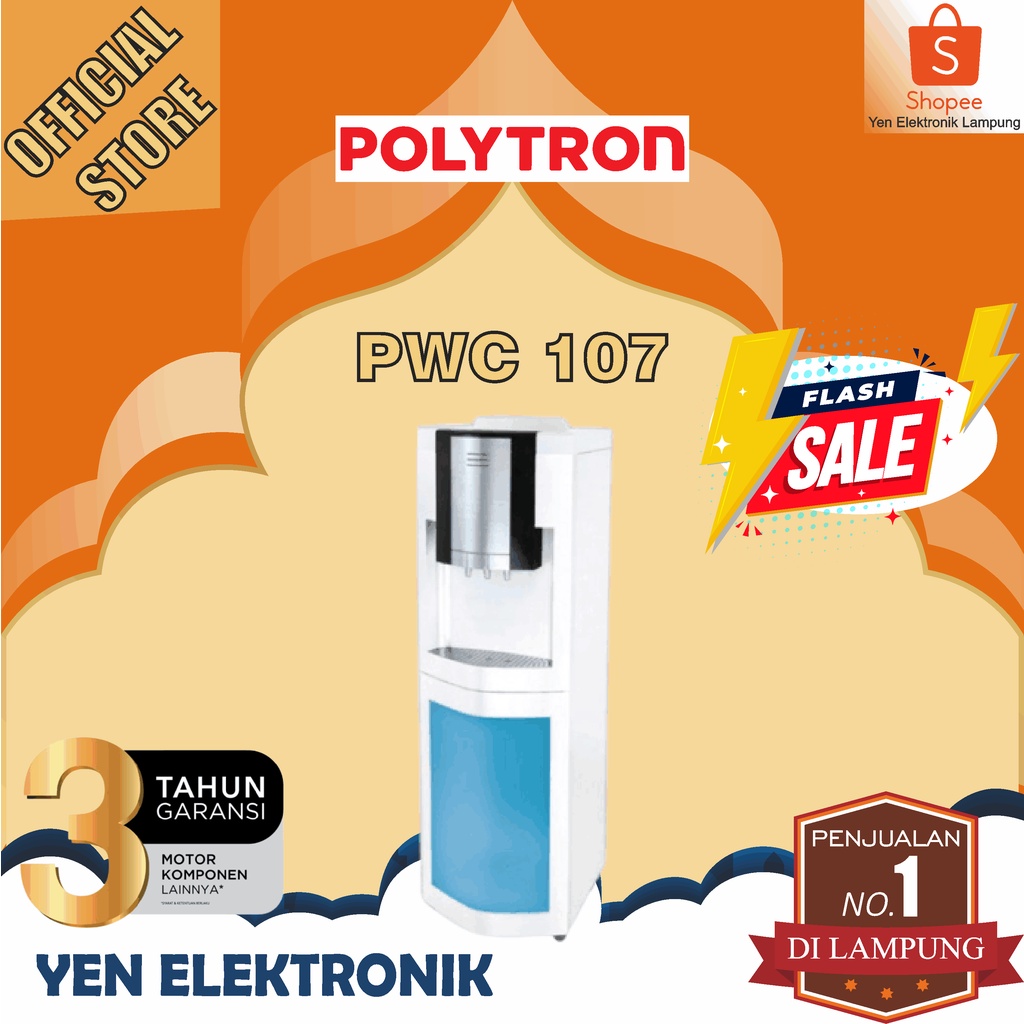 Dispenser POLYTRON PWC 107 Water Dispenser Galon Atas Garansi Resmi POLYTRON 3 Tahun