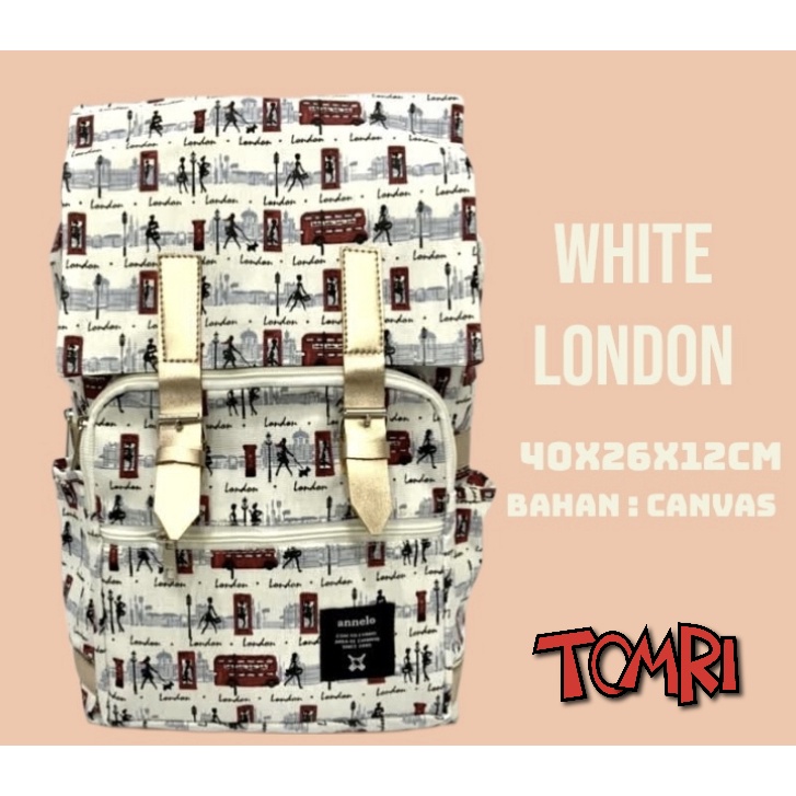 Tas Ransel Motif Paris/London Canvas