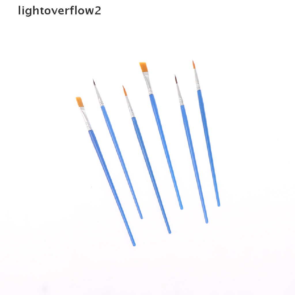 (lightoverflow2) 50pcs / Set Kuas Cat Flat Bahan Nilon Untuk Detail Paing