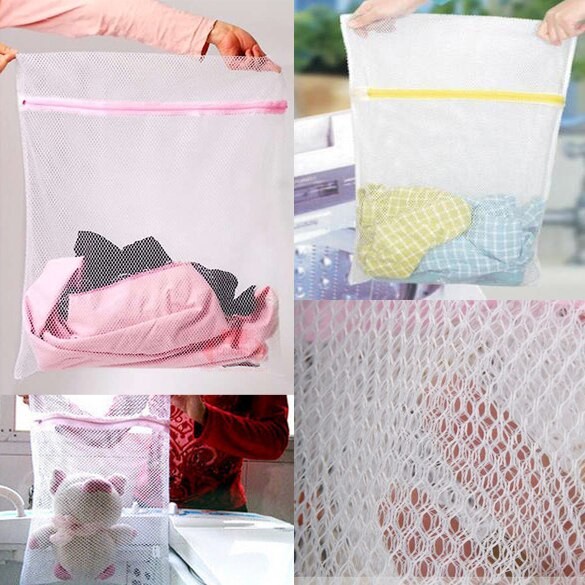 Laundry Bag Net Mesin Cuci Jumbo / Tas Londry Kantong Jaring Transparan Resleting Cucian Baju Kotor 