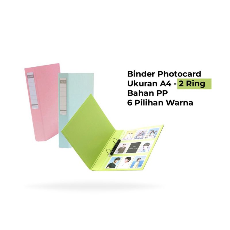 

Binder Photocard Bantex A4 2 Ring Warna Pastel