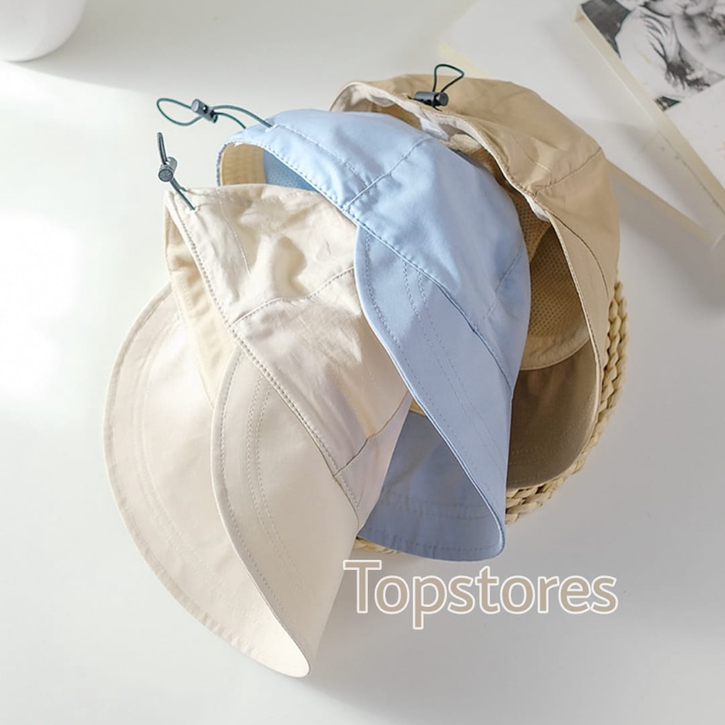 Topi KOREA Anti UV Matahari Tali Strap