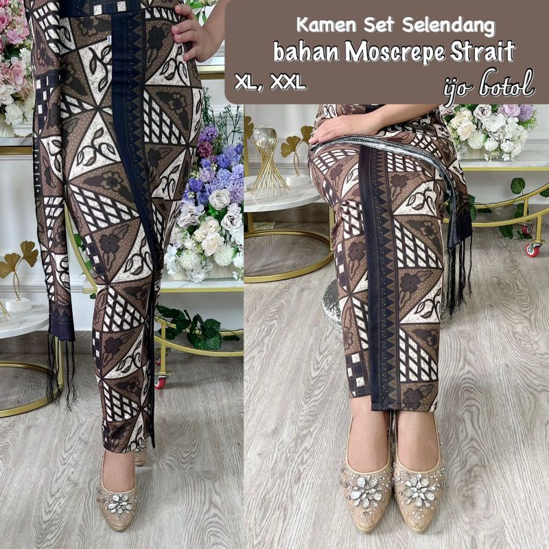 Setelan Rok Kamen dan Selendang motif Batik