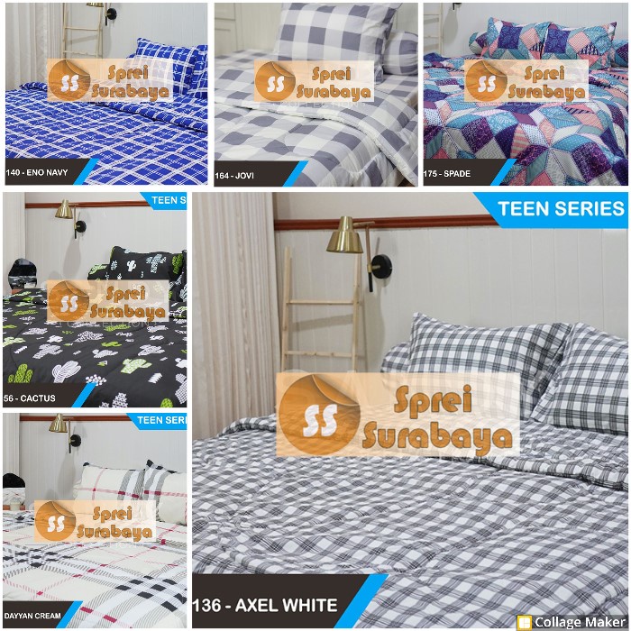 Sprei Rumbai 160x200 / 180x200 / 200x200 - Tinggi Rumbai 50cm - Mix Motif