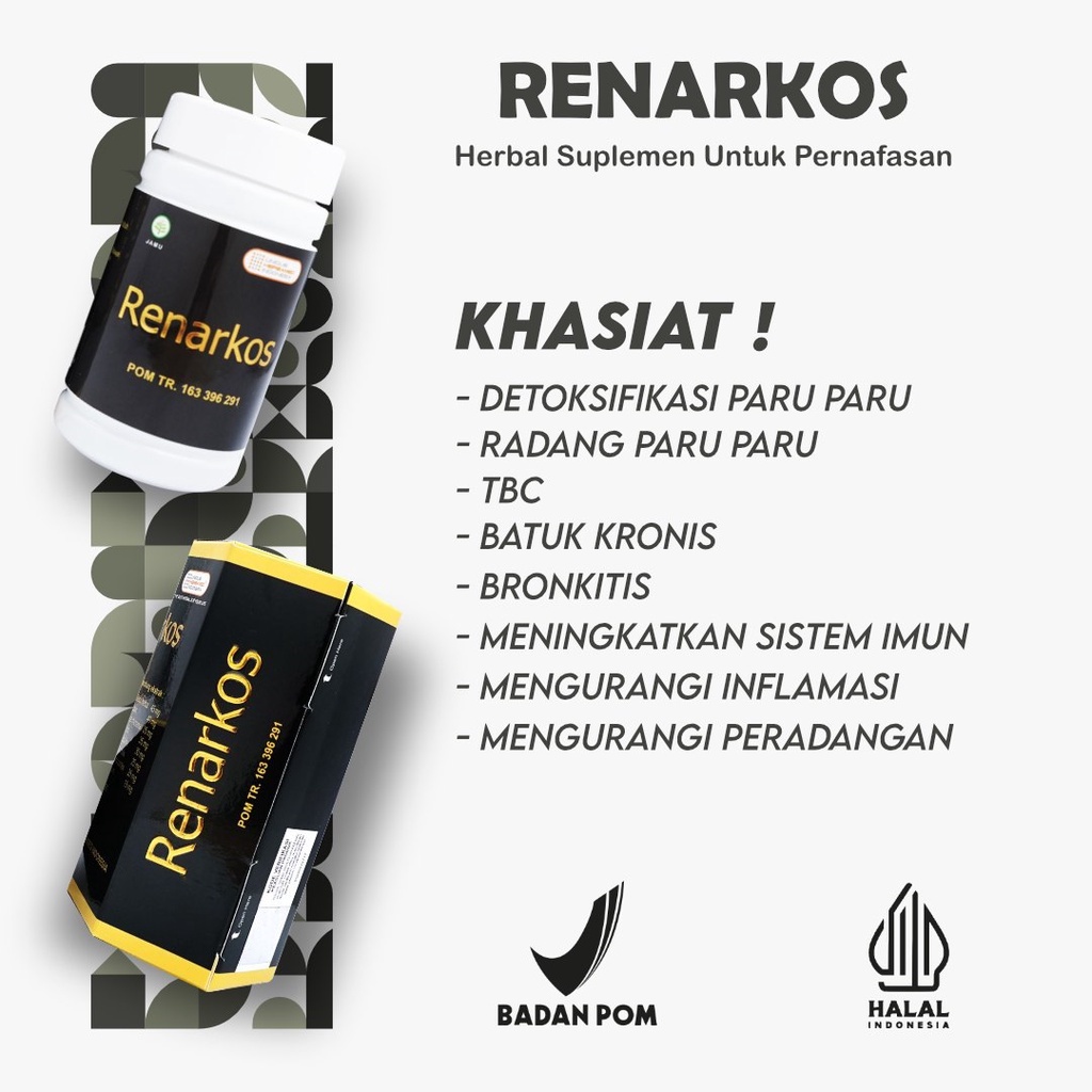 RENARKOS Obat Herbal Detoksifikasi Paru Paru Mengatasi Asma Sesak Napas Flu Batuk