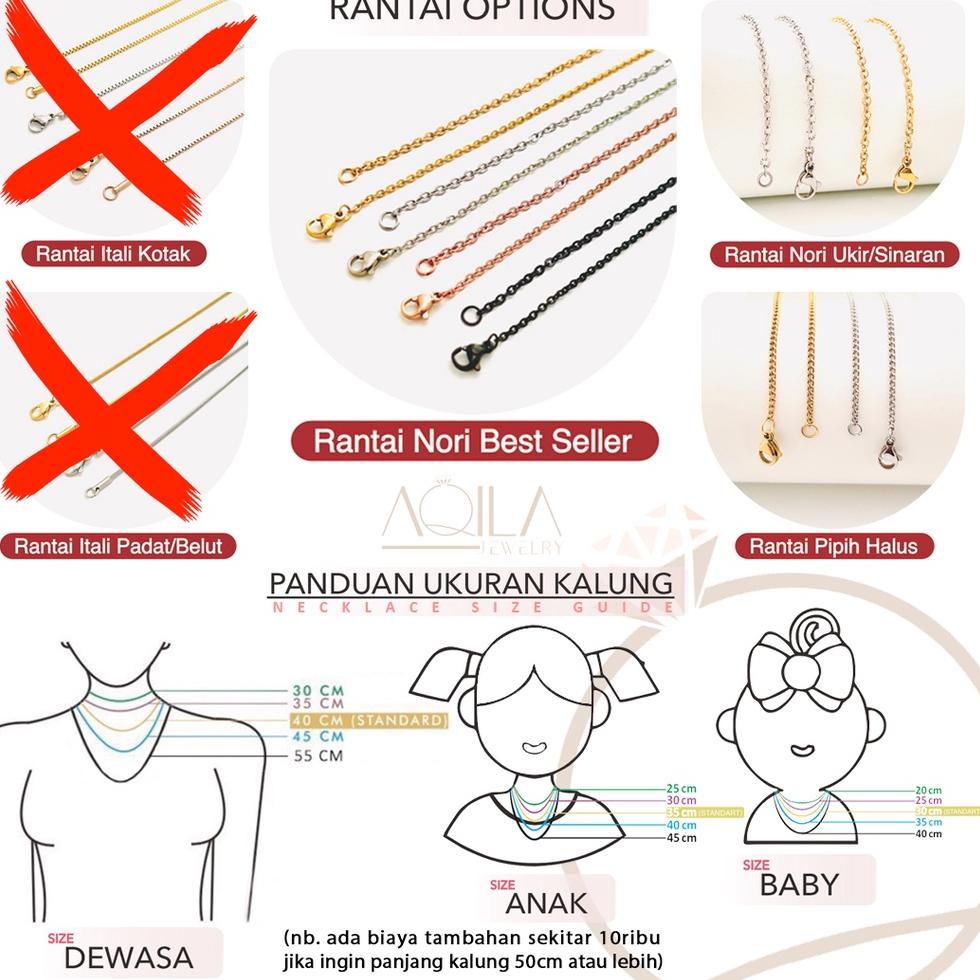 AQILA JEWELRY - Kalung Nama Huruf Titanium Anti Karat Liontin Ukir Nama Gold PlatedFashion Aksesoris