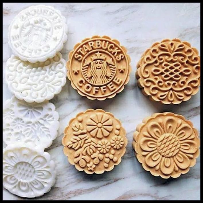 Cetakan Mooncake Starbucks 125Gr 4Motif