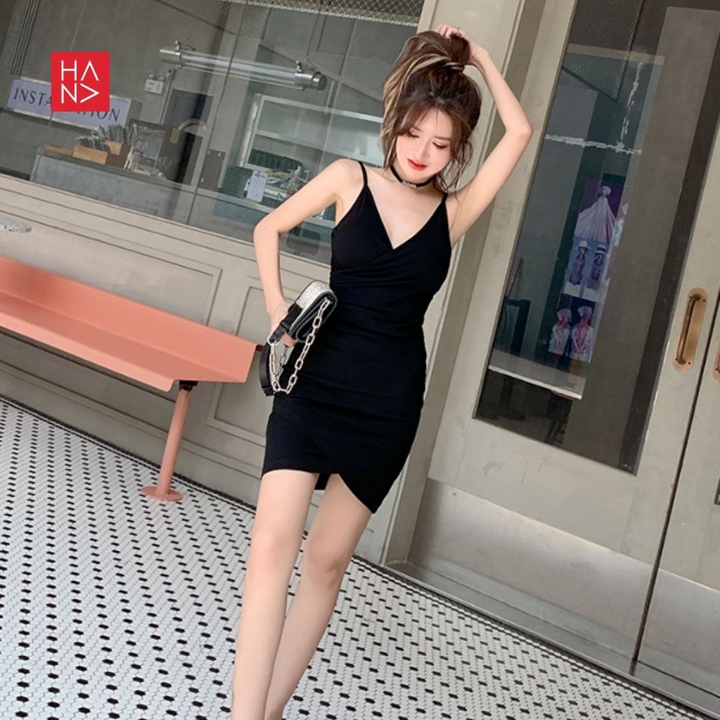 HanaFashion JKT - Evalia Mini Dress HItam Pesta Wanita - TT016