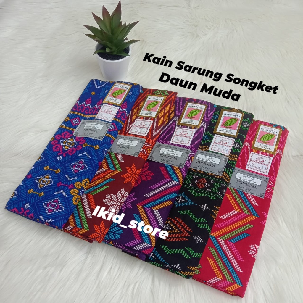 Kain Sarung Songket Wanita Halus Sarung Wanita Batik Daun Muda