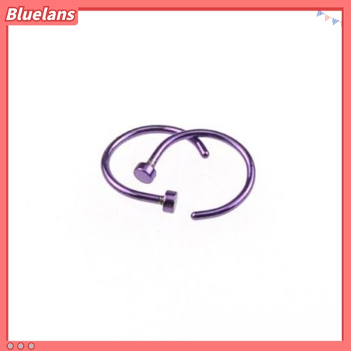 2pcs Cincin Tindik Hidung Model Terbuka Bahan Stainless Steel Untuk Unisex