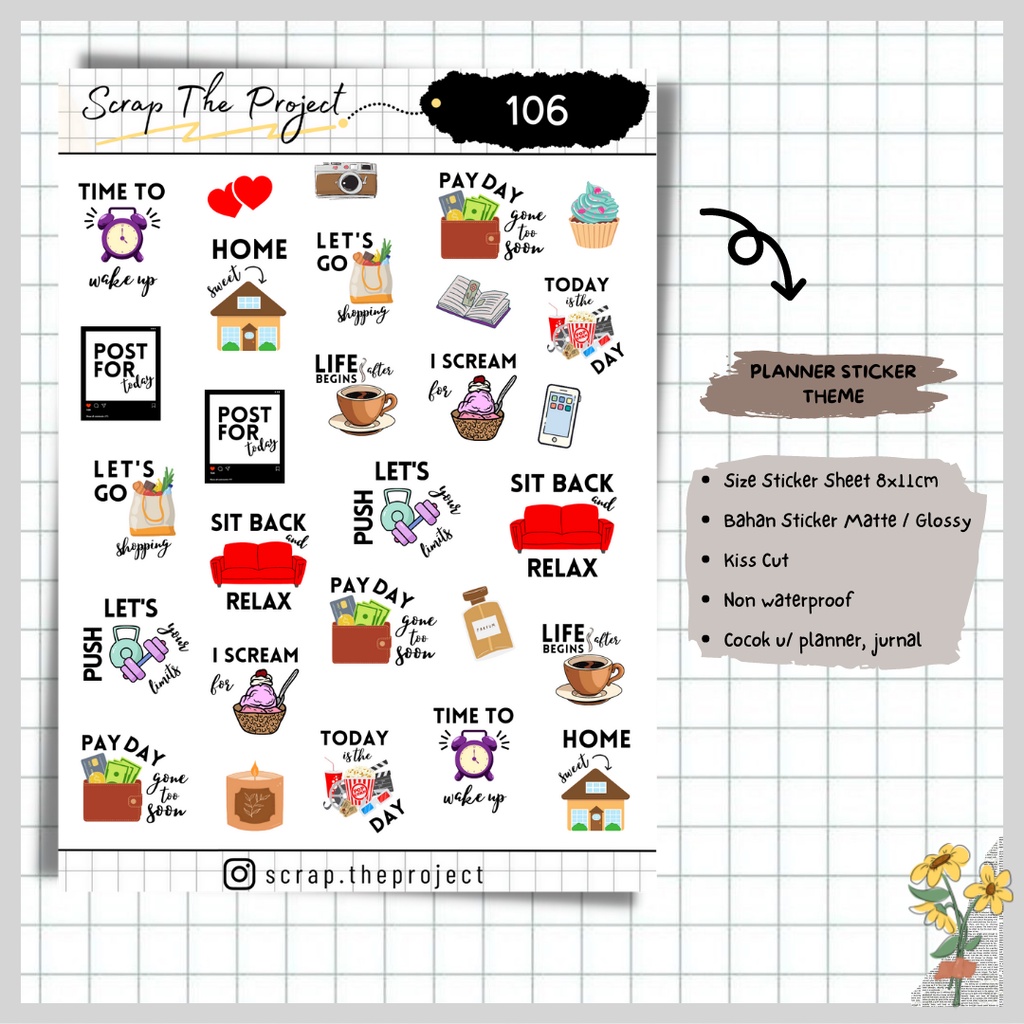 

STICKER PLANNER JOURNAL / DAILY HABITS STICKER / STP - 106