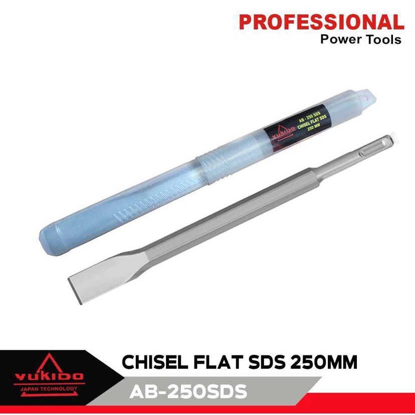 YUKIDO Mata Bor Bobok Pahat Beton SDS Plus Flat Chisel Rata 250mm Mata Bor Bobok Beton Pahat murah d