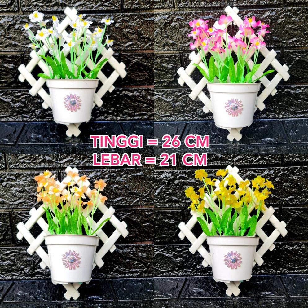 Bunga Mini Star Artifisial Tanaman Pajangan Hias Pot Tempel Dinding Minimalis Hiasan Dinding Tanaman