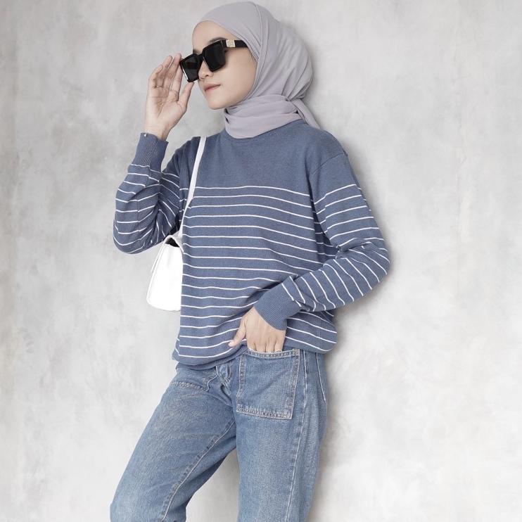 Hot Sale Sugi Label - Gea Top Atasan Rajut Katun Adem Stripe