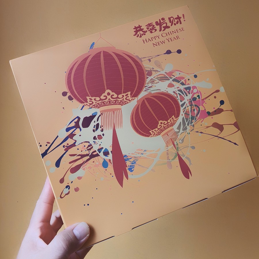 

(5pcs) kardus packaging chiffon cake imlek dus motif lantern kotak lapis legit edisi happy chinese new year