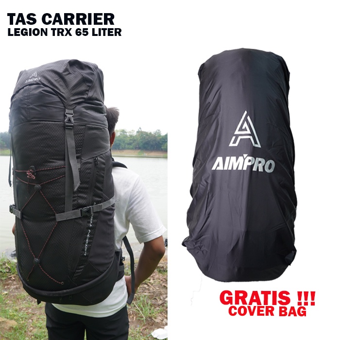 Tas Ransel Gunung Camping Outdoor Backpack 65 Liter - Tas Carrier Aimpro Legion 65 Liter Free Rainco