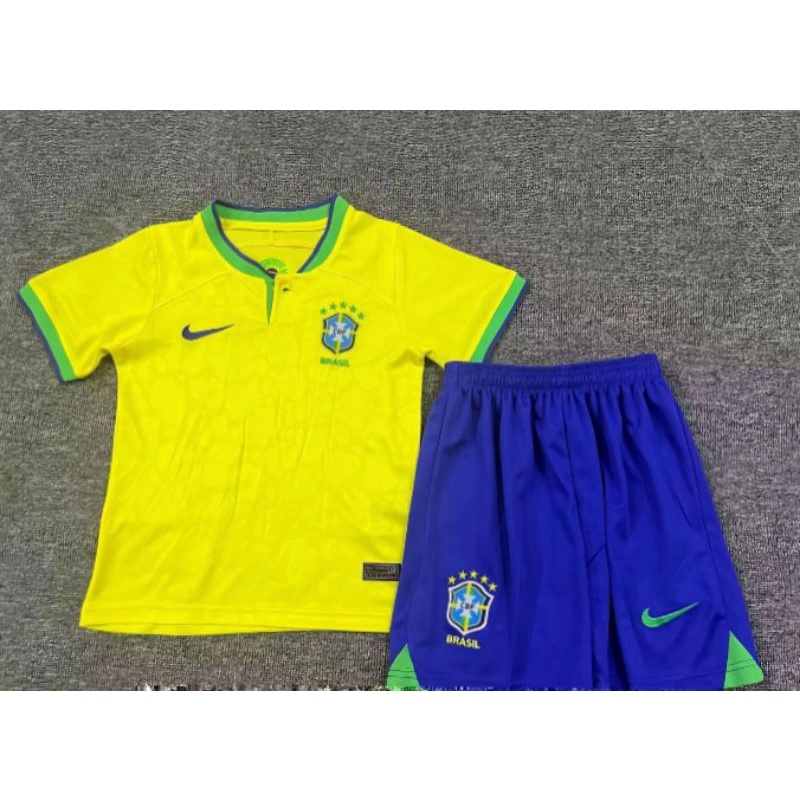 JERSEY BAJU BOLA ANAK BRAZIL HOME KIDS WORLD_CUP 2022 NEYMAR GRADE ORI