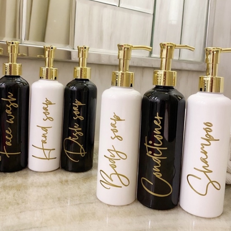 BOTOL 250ML HITAM/PUTIH GLOSSY GOLD NEW PUMP LUXURY AESTHETIC BOTTLE REFILL 250 ML PUMP GOLD CLIP OIL LUXURY PET HITAM PUTIH WADAH SHAMPOO