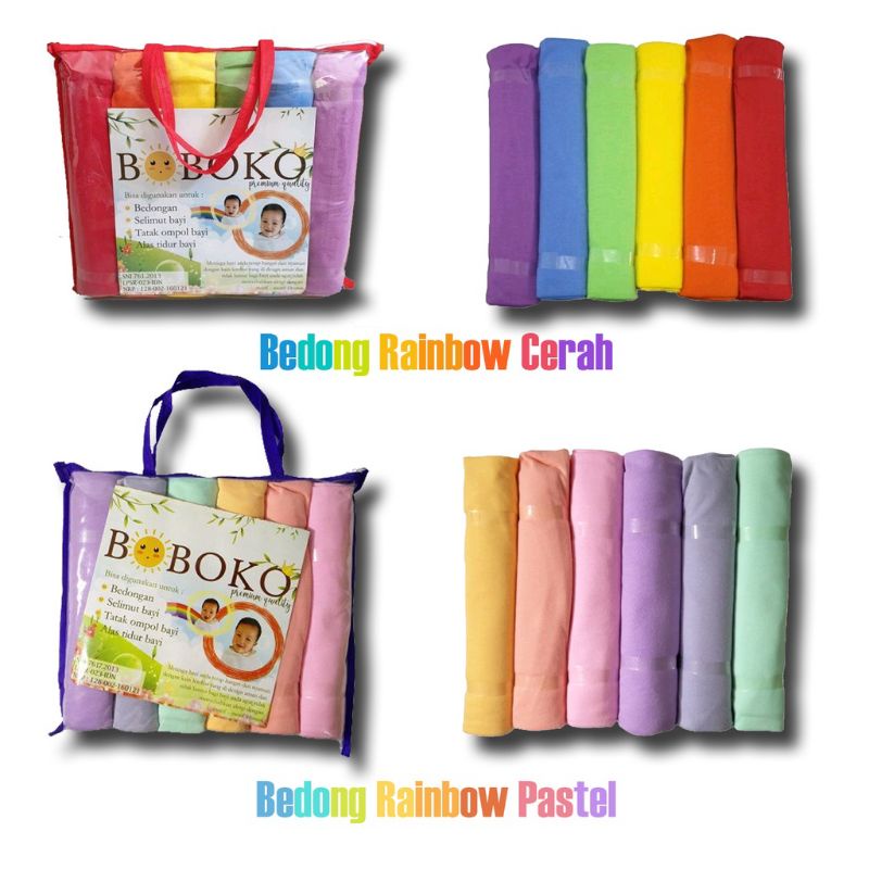 [rumahbayipdg] RAINBOW BOBOKO BEDONG BAYI POLOS 90×100 CM