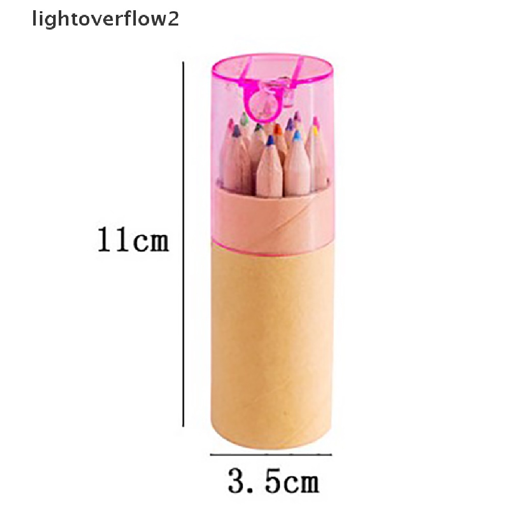 (lightoverflow2) 1pc Rautan Pensil 12 Warna Bahan Kertas Kraft