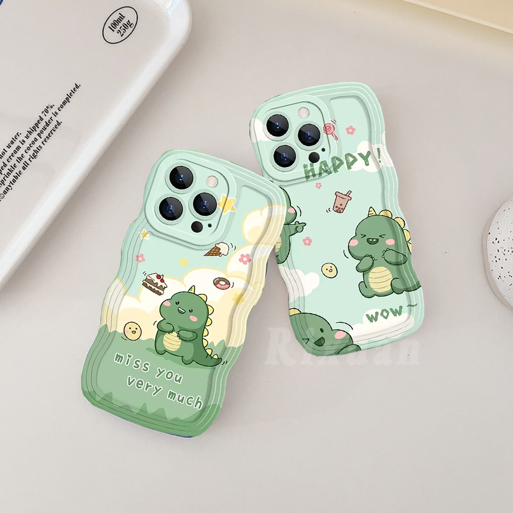 Soft Case TPU Motif Dinosaurus Untuk iPhone 11 13 12 14 Pro MAX 7 8 Plus 6 6s Plus XR 14 Plus X XS MAX SE 2020