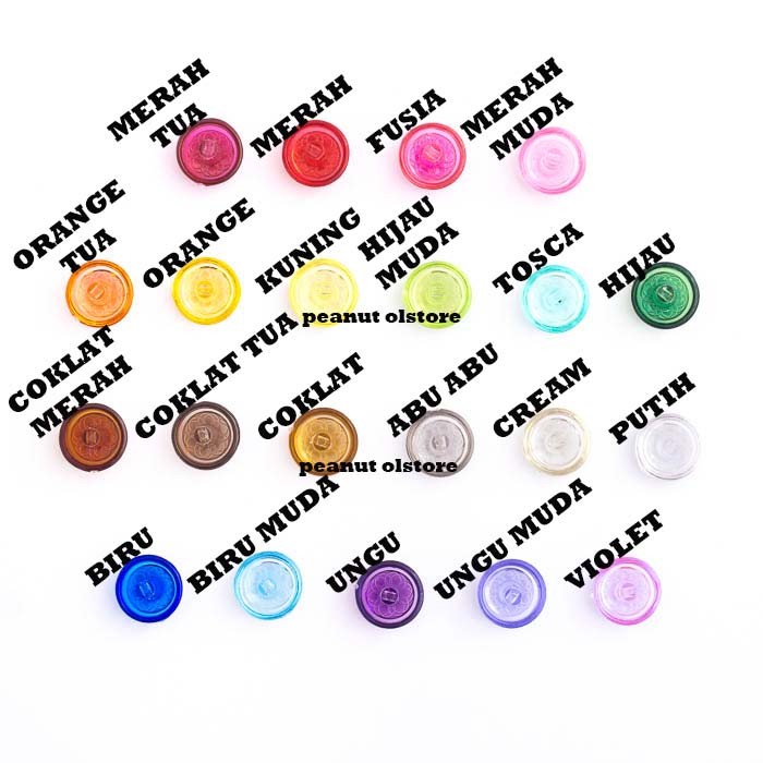 Kancing ( 1 Lusin/12 Biji) Kancing Baju Jamur Bening Warna