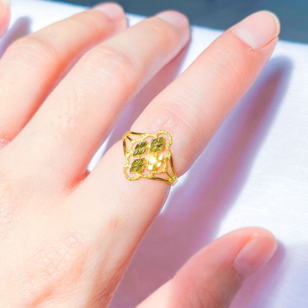 NEW! Cincin anak dan dewasa emas asli kadar 70 lokal 65% kerawang love wajik segi ukir kilat tanpa permata mas kuning 1 gram