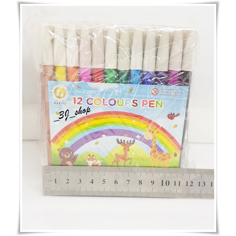 

0304-Spidol Murah 12 Warna Sedang 838 / Spidol Marker 12 Warna Sedang 838 / Marker 12 Warna Sedang 838 Murah