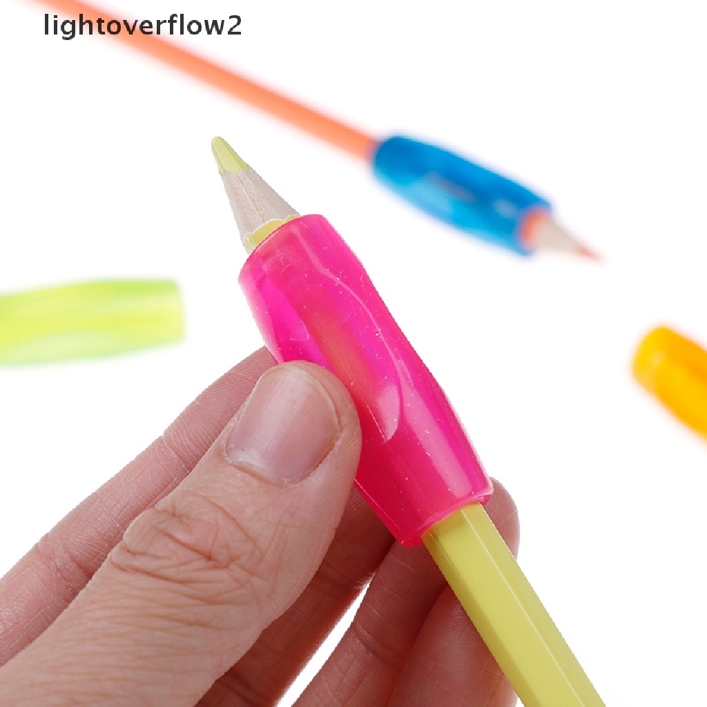 (lightoverflow2) 4pcs grip Pensil Bahan Karet Lembut Untuk Anak-Anak