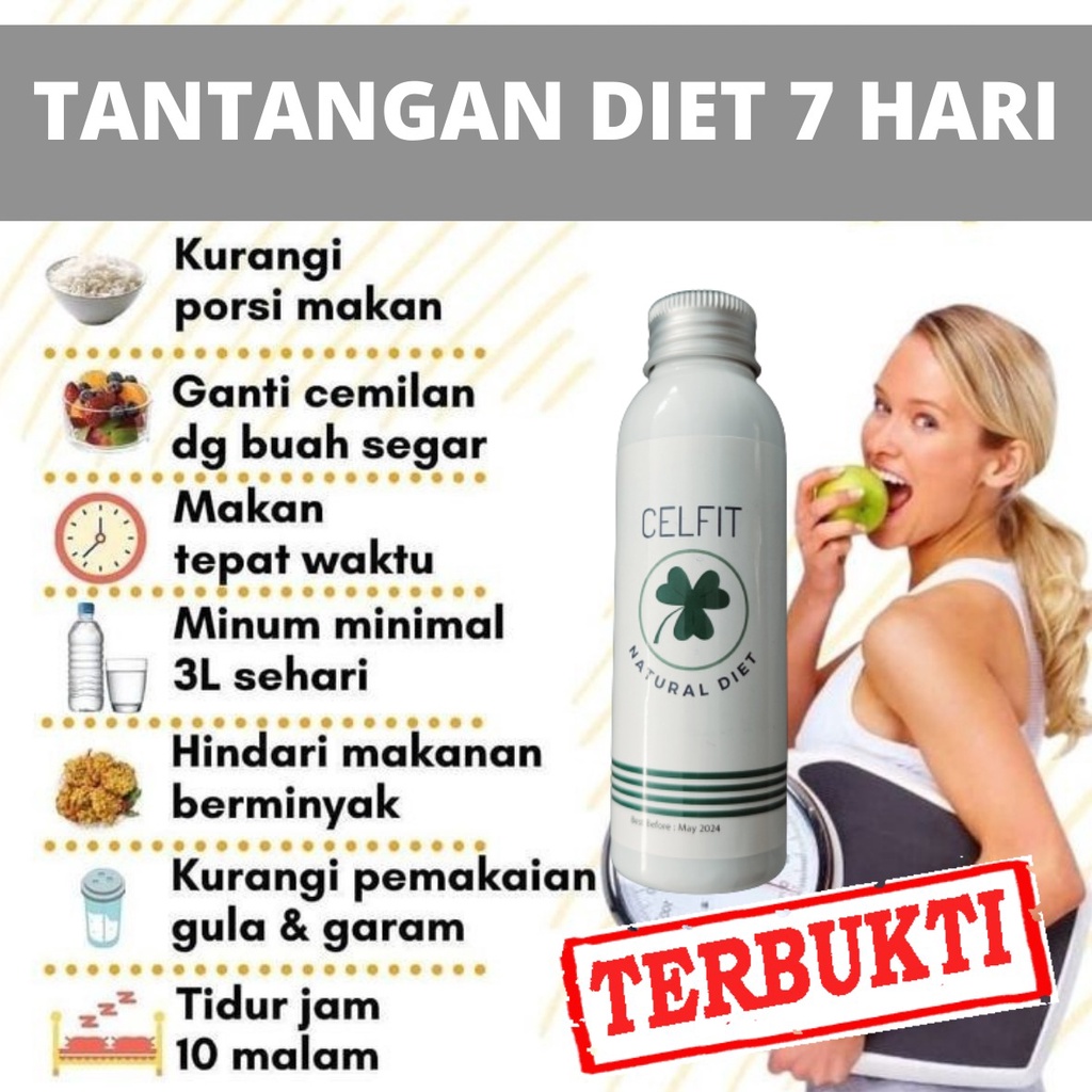 Suplemen Obat Pelangsing Penurun Berat Badan Diet Sehat Celfit BPOM Herbal Aman Alami 100% Peluntur Penghancur  Detox Lemak Ampuh Terbukti