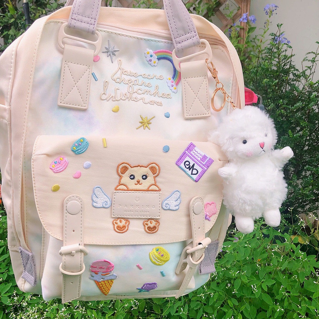 tas korea ransel wanita tas korean style kanvas tas sekola tas murah tas ransel laptop ◄Sera Impor Tas Sekolah Siswa Perempuan Versi Korea Kampus Siswa Sekolah Menengah Pertama Fashion Aliran Ransel Wanita Angin Super Api Ransel Pria
