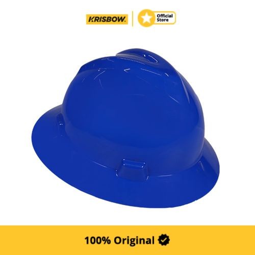 Jual Safety Helmet Krisbow Full Brim Helm Pengaman Hdpe Biru Shopee