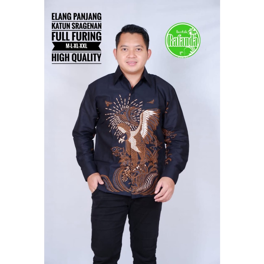 ELANG RAFANDA BATIKSOLOAMANAH KEMEJA BAJU BATIK PRIA SOLO LENGAN PANJANG PENDEK LAPIS FURING ATASAN BATIK PREMIUM MODERN KATUN HALUS MURAI LAWASAN PARANG SINAR ADI PRAKASA PERMATA HITAM WULU SEKTI KOPI MOCA ARFANA NAVY MARENO  MERAK SOGAN WULU SEKTI MERAK