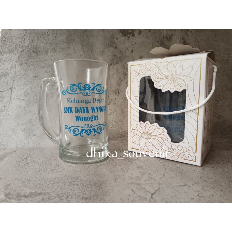 Souvenir Gelas Langsing Jumbo Kemasan Box