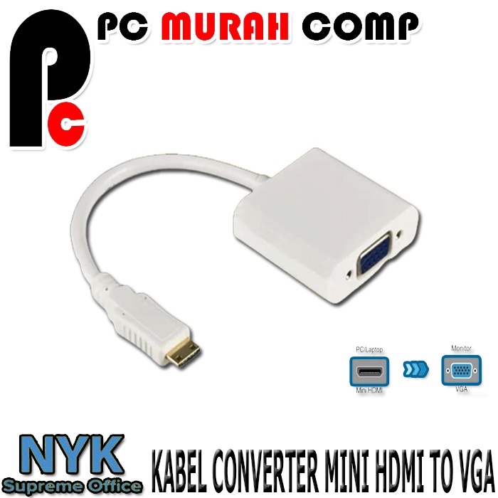 Converter Mini HDTV to VGA / HDTV Mini to VGA Kabel Converter