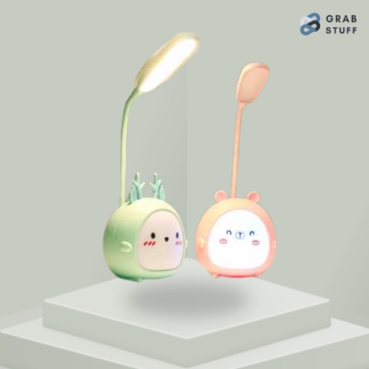 Lampu Meja Belajar Lampu Tidur Anak Karakter Kartun Rusa Unik Lucu Imut Aesthetic / Lampu Baca LED Cute Cartoon Antelope Deer / Lampu Belajar Fleksibel / Lampu Belajar Baterai / Lampu Meja Belajar Baca Table Lamp Portable Karakter LED / Lampu Membaca Buku