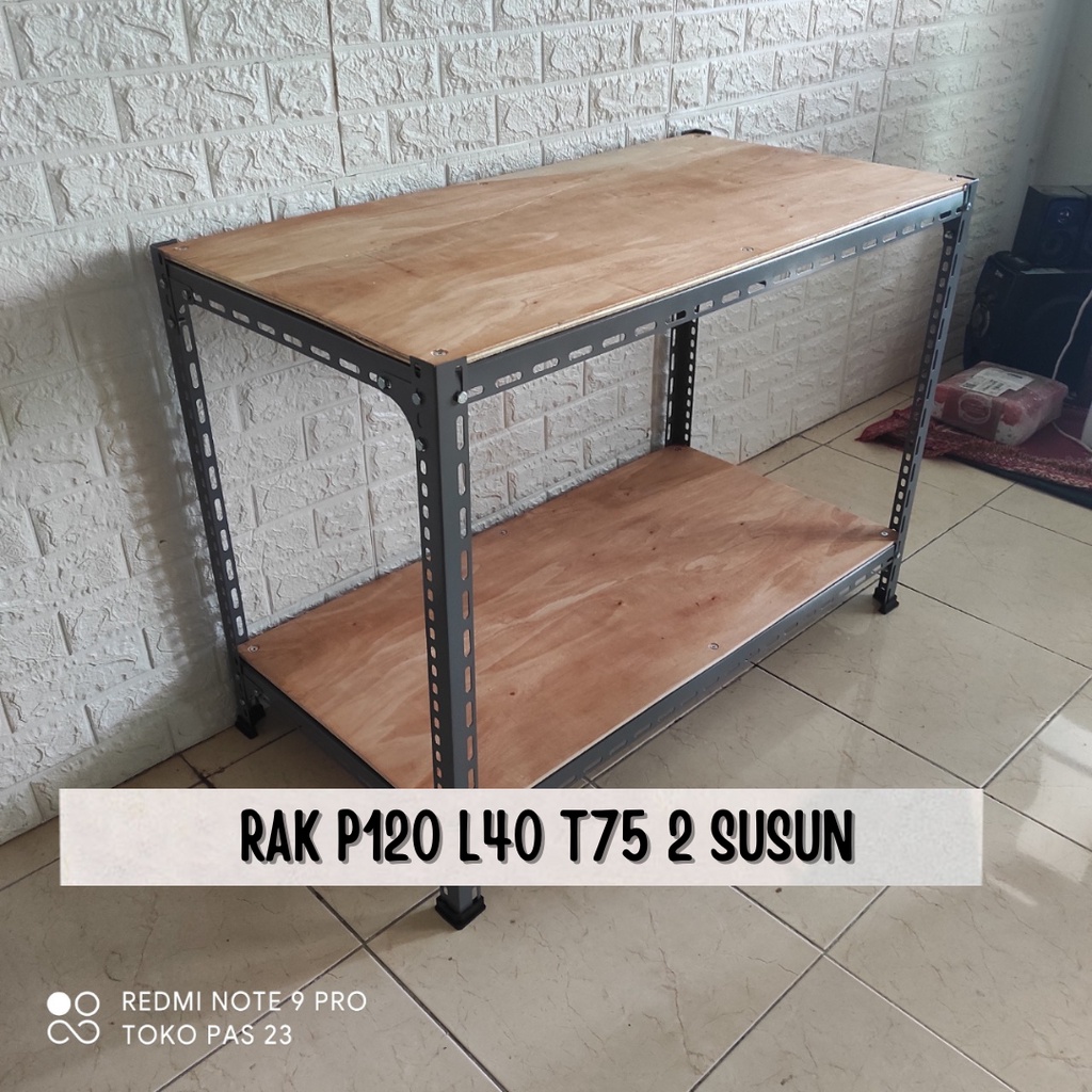 DIY (Perlu Dirakit) Rak Dapur / Meja P120 L40 T75 (cm) Besi Siku Lubang