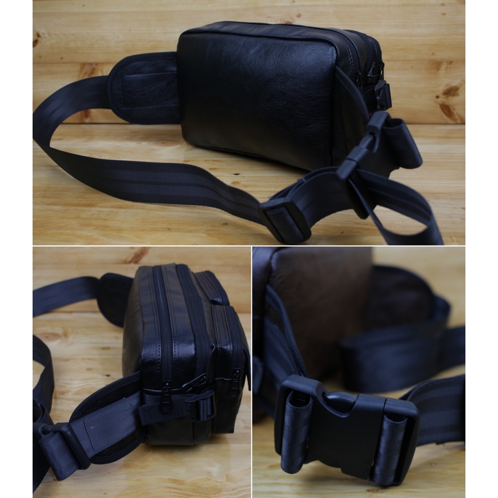 Tas Selempang Kulit Bahan PU Leather Premium Original Polo Amstar Waistbag Tas Pinggang Tas Kulit Tas Selempang bahu Tas Outdoor