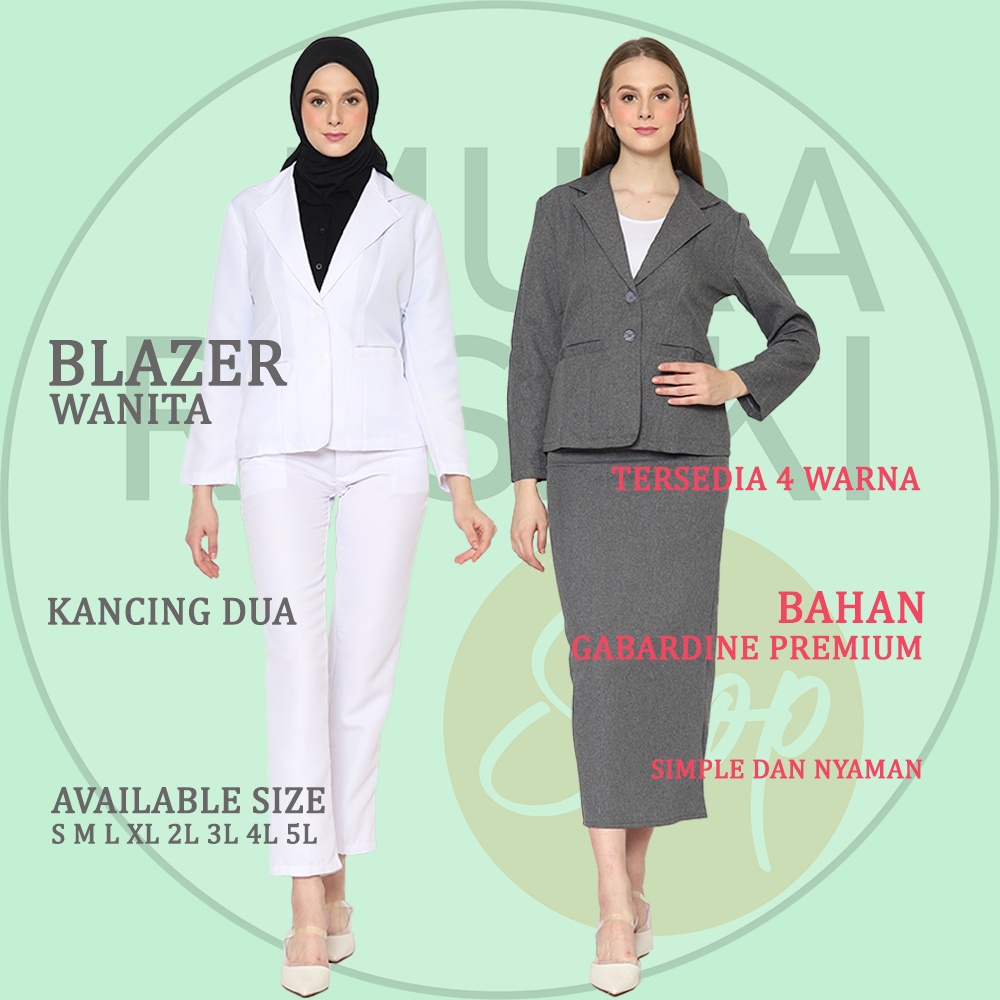 Jual Blazer Formal Wanita Hitam Putih Abu Dongker S 5l Jumbo Big Size