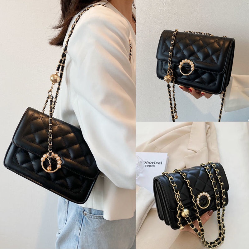 Suhao 2022 rantai baru tas kurir Korea wanita musim panas all-match mahasiswa niche tas Perancis satu bahu ketiak kotak persegi kecil