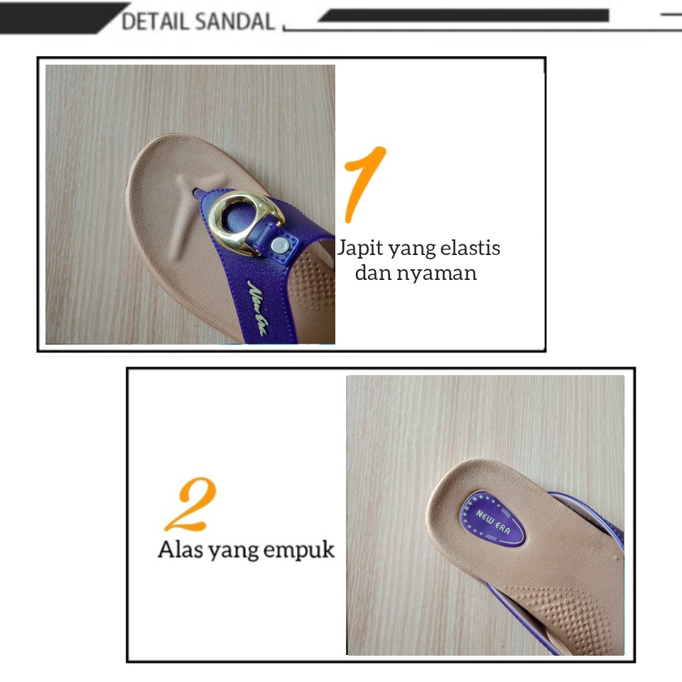 gof NEW ERA LB E 5111 Sandal Wanita Wedges Fashion Sendal NEWERA Dewasa Cewek Perempuan Original
