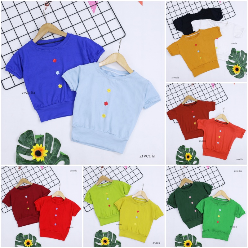 Blouse Chita uk Bayi - 4 Tahun / Kaos Baby Perempuan Lengan Pendek Atasan Shirt Baby Polos Adem